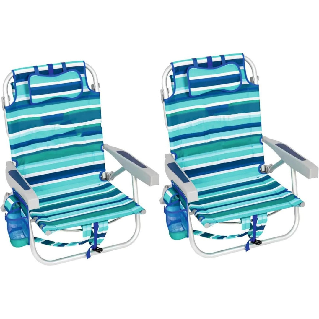 tommy bahama backpack beach chair pack of 2 aluminum green