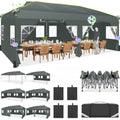 cobizi 3m6m pop-up-pavillon 6 seitenwaende upf 50 wasserdicht grau wasserdicht winterfest 3x6 zelt mit belueftungsoeffnungen sandsackgardenpavillon partyzelt fuer markt freien event