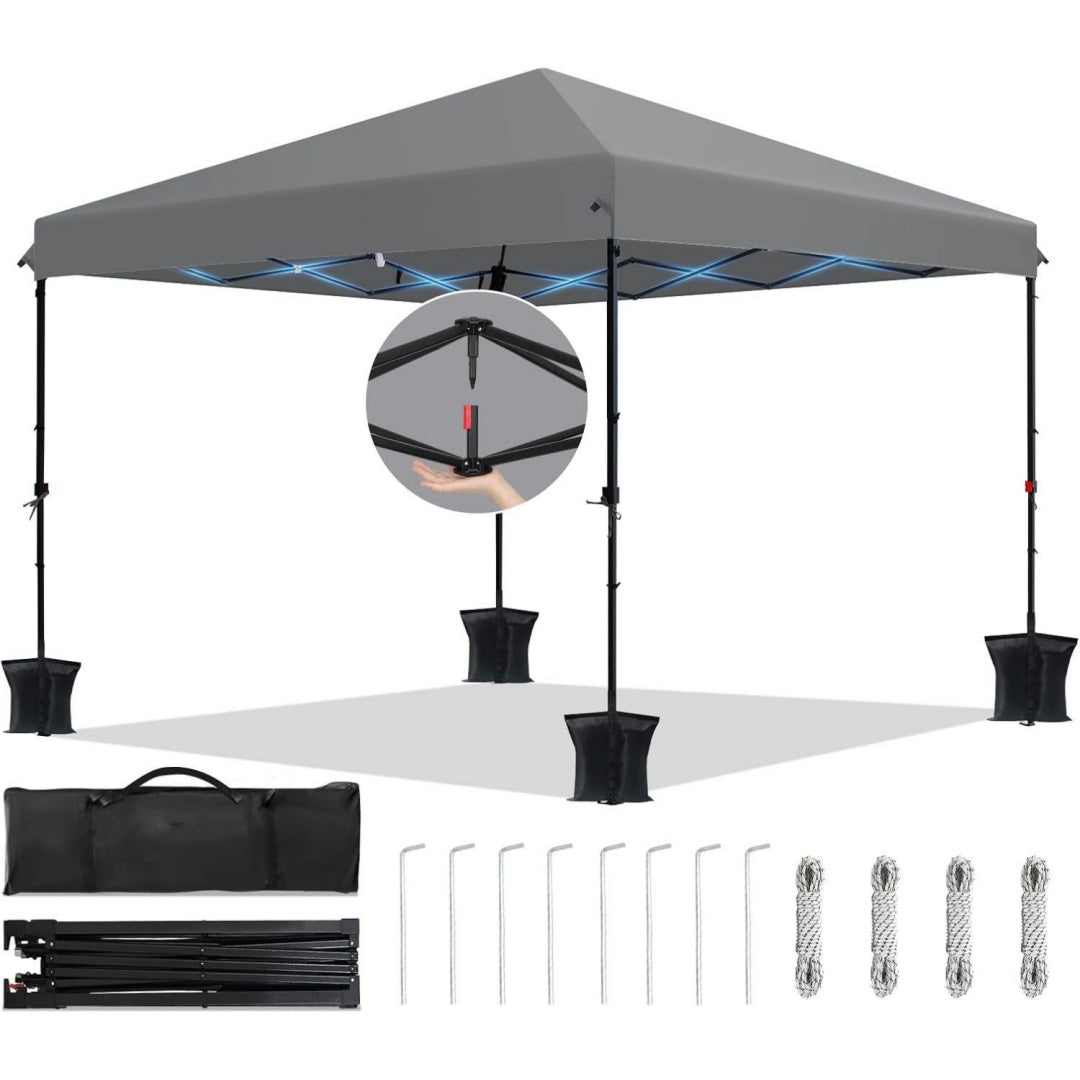 sekey one-touch pop up pavillon 3x3 wasserdicht stabil winterfest faltpavillon 3x3m mit verdickten roehren partyzelt pavillion klappbar fuer camping festival party premium serie 3x3 anthrazit