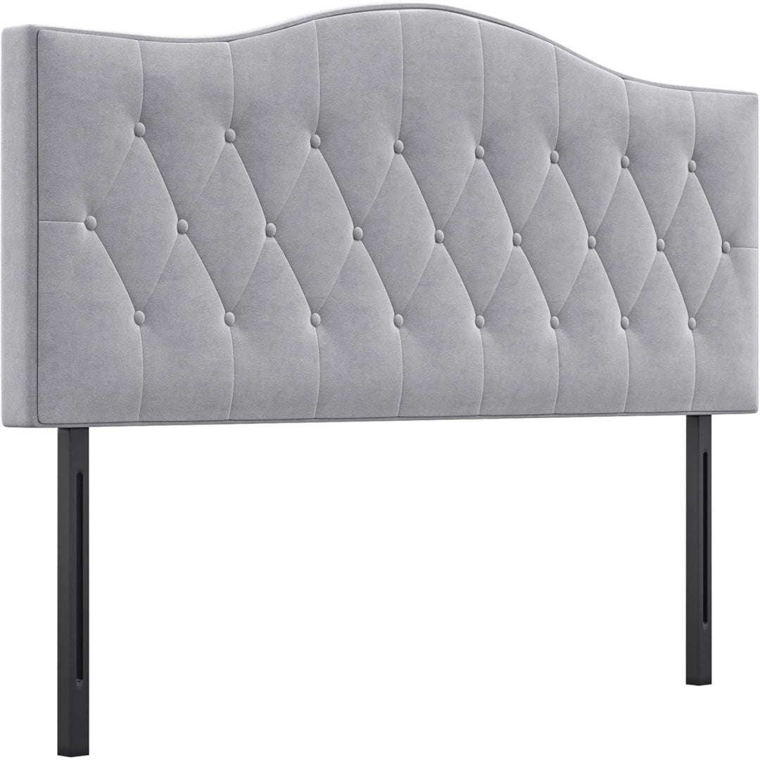 kopfteil fuer bett polsterkopfteil pappel 185 x 8 x 134 cm grau bett kopf rueckenlehne bettkopfteil samt stoff
