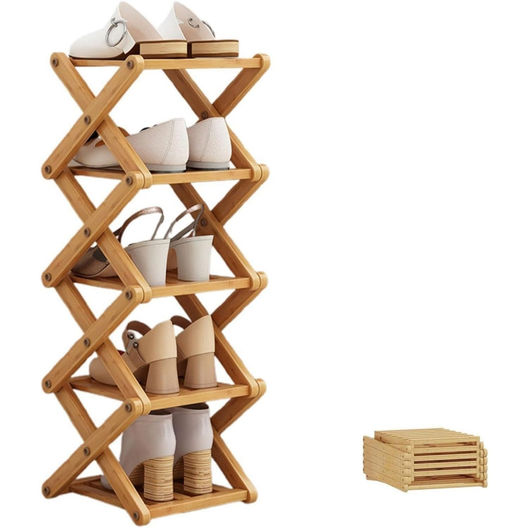 5 etagen faltbares schuhregal aus bambus 26 24 82cm schuhregal holz schmal zusammenklappbar bambus schuhschrank regal schmaler schuhstaender fuer eingang schlafzimmer ecke