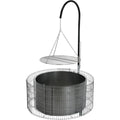 bellissa gabionen-feuerstelle grillgalgen schwenkbarer grillrost 92x40cm hoehenverstellbarer schwenkgrill fuer perfekte hitze - diy-steckset wetterfest hitzebestaendig ideal fuer garten