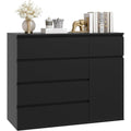 forehill kommode schwarz schubladenschrank sideboard fuer schlafzimmer kommode sideboard fuer schlafzimmer wohnzimmer flur komodenschrank eckkommode schrank wohnzimmer 100x40x80 cm
