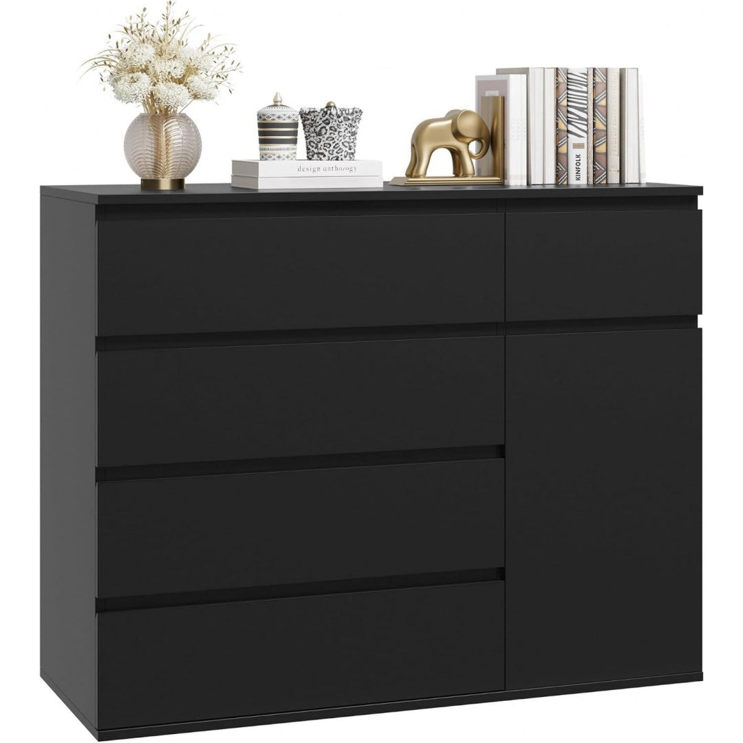 forehill kommode schwarz schubladenschrank sideboard fuer schlafzimmer kommode sideboard fuer schlafzimmer wohnzimmer flur komodenschrank eckkommode schrank wohnzimmer 100x40x80 cm