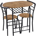 yaheetech essgruppe fuer 2 personen 1 esstisch mit 2 stuehle braun kuechentisch mit ablagefach stahlgestell tischgruppe fuer kueche wohnzimmer balkon restaurant 80 x 53 x 755 cm