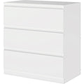 kommode weiss mit 3 schubladen 70 cm breite schubladenschrank sideboard stauraum kommodenschrank fuer schlafzimmer wohnzimmer buero und eingang 70x40x75 cm lxbxh