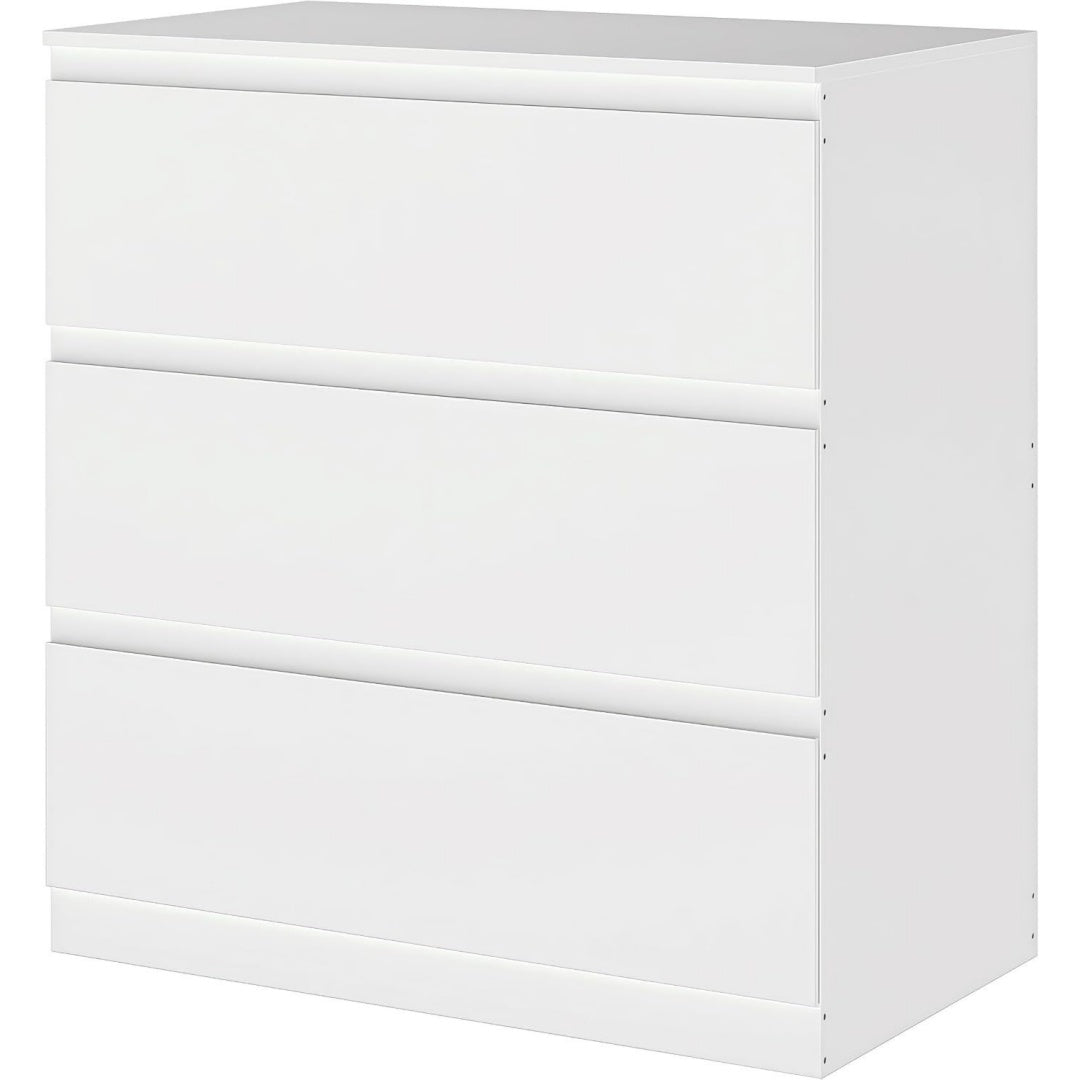 kommode weiss mit 3 schubladen 70 cm breite schubladenschrank sideboard stauraum kommodenschrank fuer schlafzimmer wohnzimmer buero und eingang 70x40x75 cm lxbxh